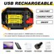 thumbnail image 4 of Luz de trabajo LED de 30 W, recargable, superbrillante, 2000 LM, portátil, para exteriores, con batería, luz de seguridad, USB, resistente al agua, para garaje, camping, senderismo, pesca, barbacoa, 4 of 5