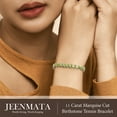thumbnail image 5 of JeenMata 11 TCW August Peridot - Marquise Cut Birthstone Tennis Bracelet for Women in Eternity Design - White Gold Plating, Female, Adult, 5 of 9