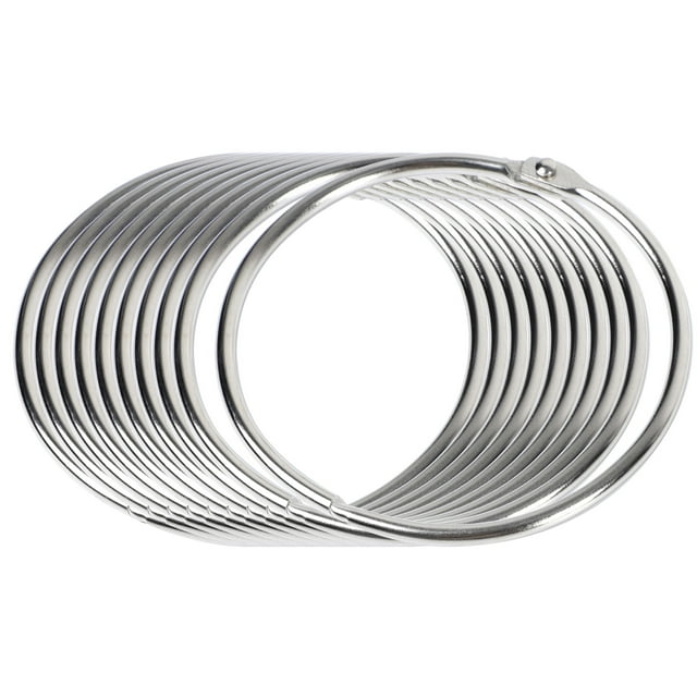 Anillos de carpeta sueltos de 3.5 pulgadas (paquete de 10), anillos de carpeta grandes, llavero de bisagra, anillos de libro de metal, tono plateado