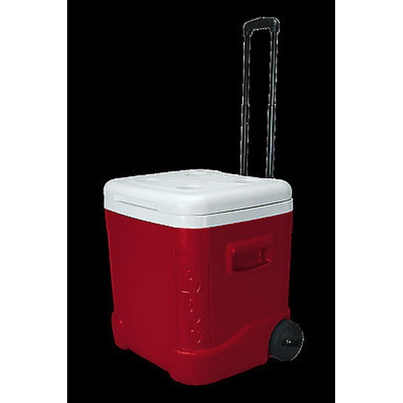 Igloo 60 Quart Ice Cube Roller Cooler, Red Heat