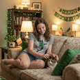 thumbnail image 4 of Womens Pet Me Im Green Funny Kitten St. Patrick's Day Crazy Cat Lover T Shirt Womens Graphic Tees, 4 of 9