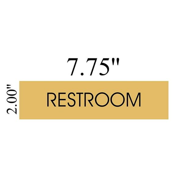 RESTROOM SIGN (GOLD ALUMINUM 2 X7.75 )