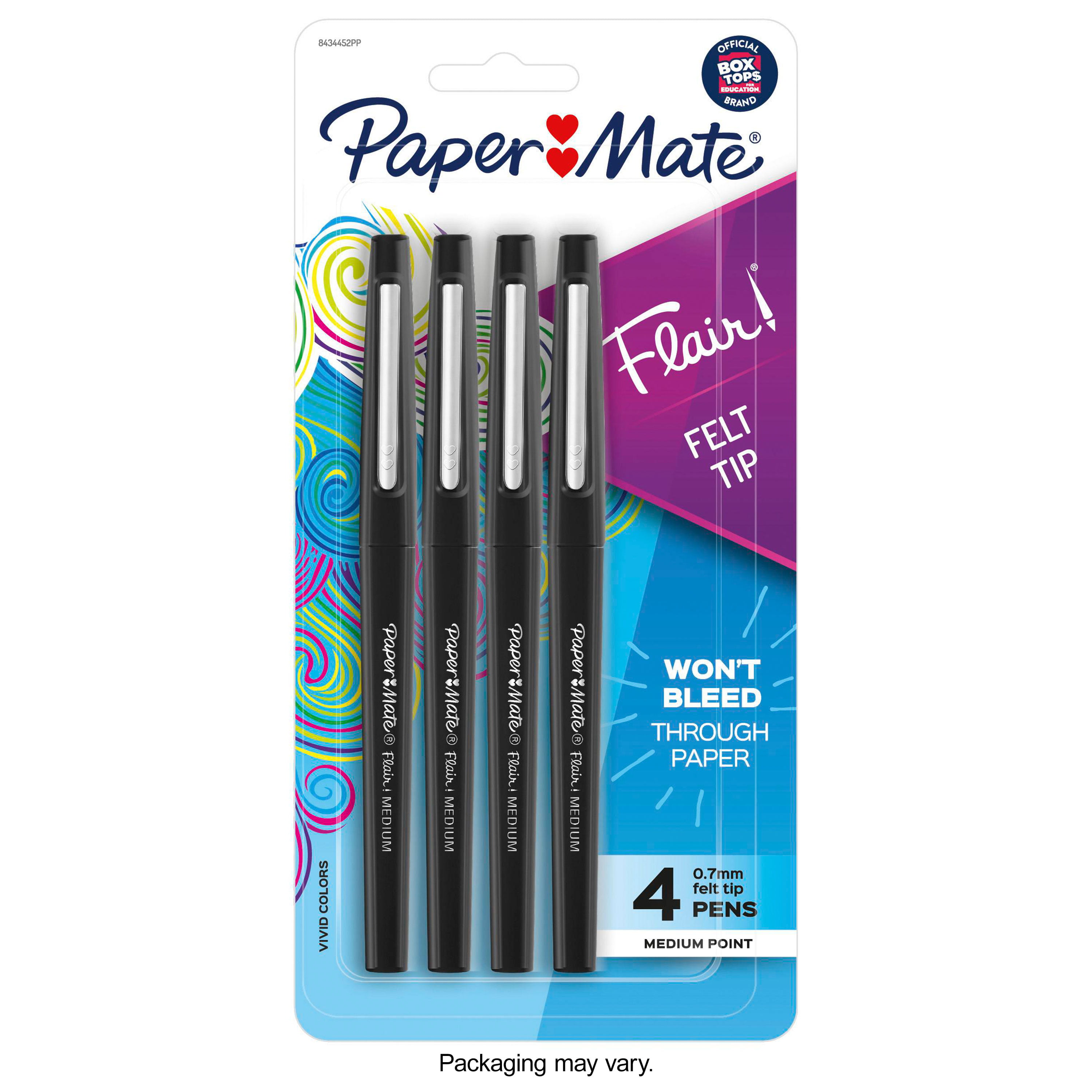 1 Vintage  paper mate flair felt tip pen black Brand New