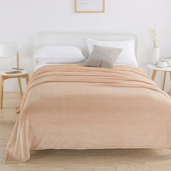 Summer Savings Kcavykas Color Flannel Blanket Coral Flannel Blanket Fleece Blanket Gift Blanket Plain Cover Blanket Yoga Blanket, Suitable for Rooms with Refrigeration for Long P