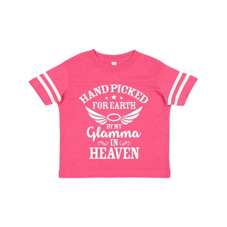 

Inktastic Handpicked for Earth By My Glamma in Heaven with Angel Wings Gift Toddler Boy or Toddler Girl T-Shirt