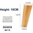 thumbnail image 4 of Wooden table legs, wooden feet, furniture feet, sofa feet with mounting plates & screws for cabinet, sofa, coffee table, TV cabinet and other furniture legs, 4 of 7