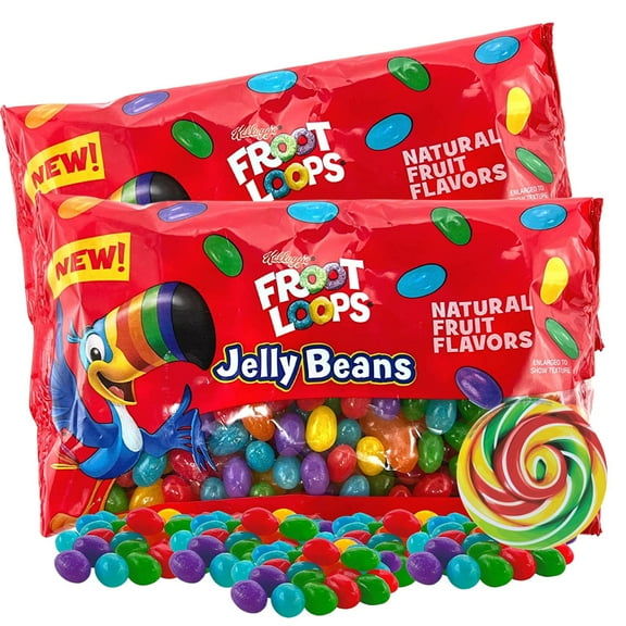 Froot Loops Easter Jelly Beans, Candy Basket Fillers, Pack of 2, 10 Ounces Per Bag