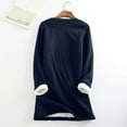 thumbnail image 4 of jsaierl Women's Sherpa Lined Sweatshirts Fleece Crewneck Pullover Loungewear Long Sleeve Casual Tunic Top Winter Thermal Underwear Top, 4 of 7