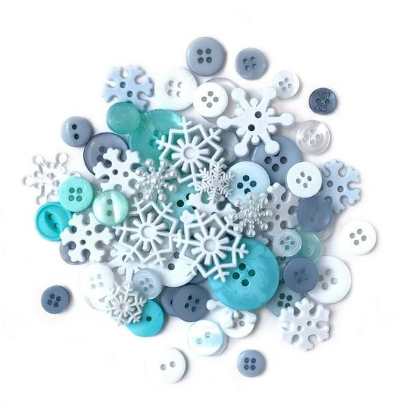 Buttons Galore 50 Piece Value Pack Snowflakes Button