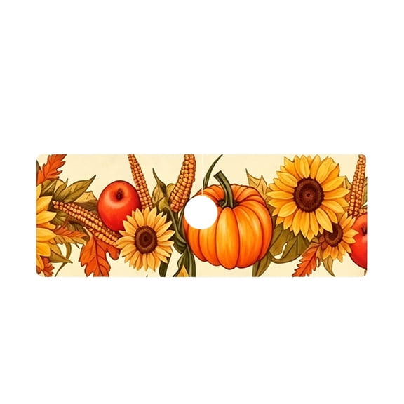 OCCOA Pumpkin Shaped Multi Size Faucet Drainage Pad Kitchen Sink Countertop Protective Mat Fast Absorbing Washable, Orange