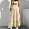thumbnail image 6 of yillto Cotton Skirts for Girls Elastic Waist Pleated A Line Long Skirt Ribbon Maxi Skirts 3-10 Years, 6 of 7