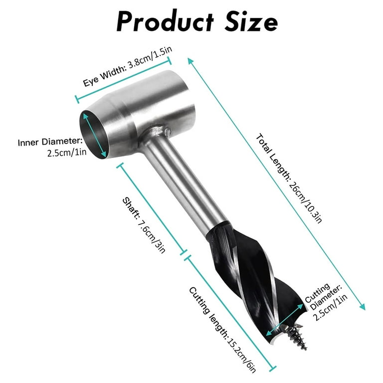 Manual Auger Wood Hole Maker Woodworking Hand Screw Drill Bit