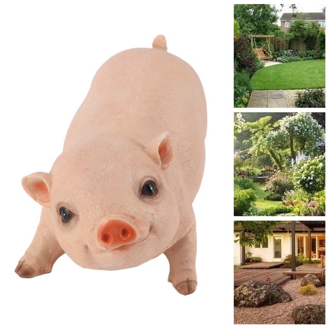Estatua Realista De Jardín De Cerdo De 26 Cm, Con Decoración Súper Linda, Hecha De Material De Resina, Estéticamente Agradable, Uso Interior Y Exterior, Figura De Cerdo De