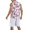 thumbnail image 2 of Naloa Orchids Flowers Basketball Jersey Reversible Men's Mesh Athletic Sports Shirts Training Practice S-4XLMedium, 2 of 6