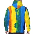 thumbnail image 7 of Kdxio Rainbow Colored Print Mens Casual Hooded Collar Drawstring Hoodies Pullover Sweatshirts Casual Long Sleeve Shirts-4X-Large, 7 of 7