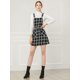 thumbnail image 3 of Disfraz de navidad PaMujer, CorrAjustable Por EnciDe Rodilla, Vestido General, FalCon Tirantes Blanco Negro XXL, 3 of 6