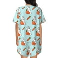 thumbnail image 3 of Bixox Women's Rabbit Is Eating Carrots Printed Pajama Set 2 Piece Lounge Set Top and Shorts Soft Pajamas, Shorts with Pockets, 3 of 7