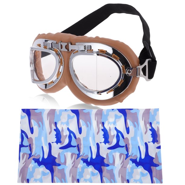 Gafas de montar para motocicleta plegables de PC PU esponja para motocross y ATV, lente transparente, marco marrón