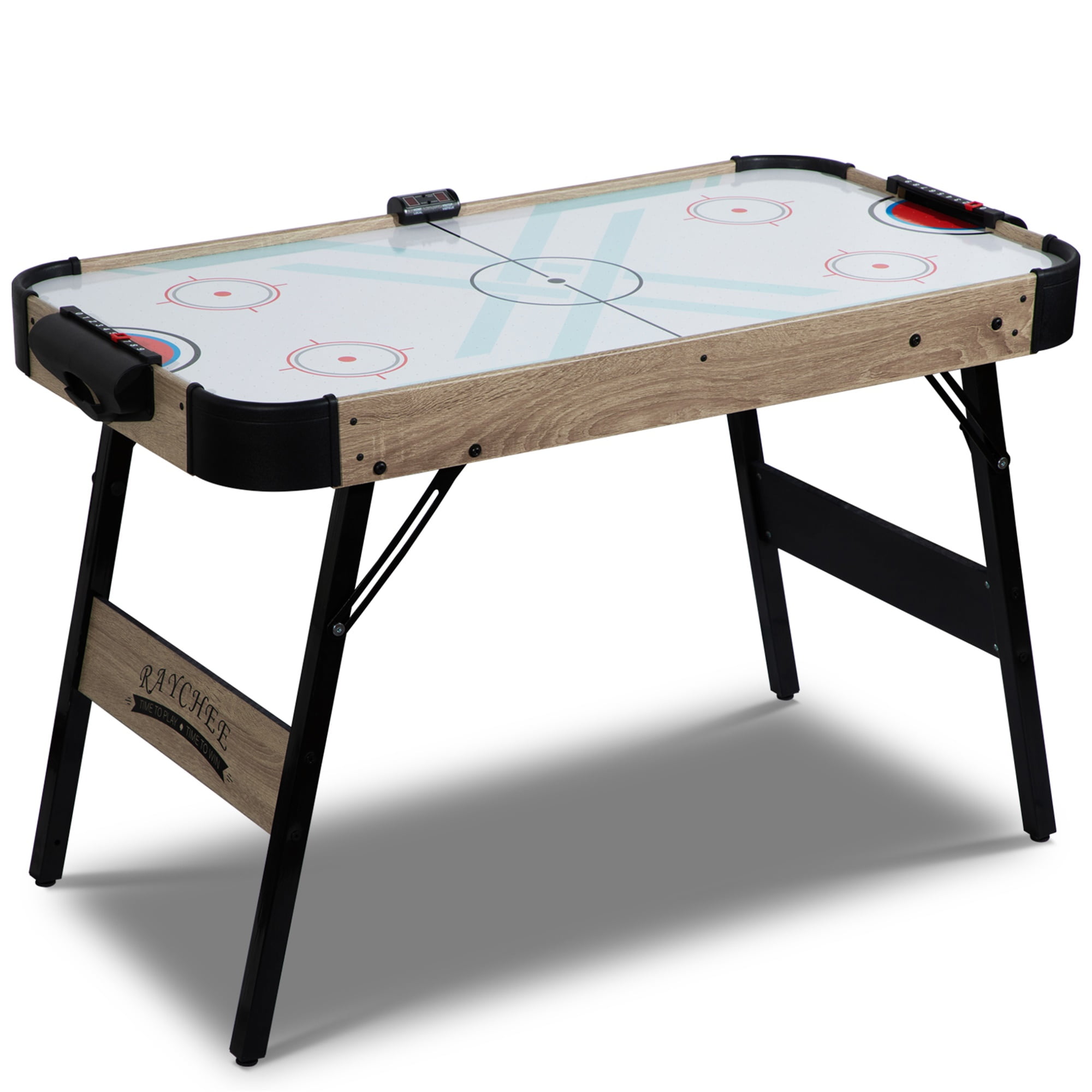 RayChee 48in Foldable Air Powered Hockey Table for Home Game Room w/ 2