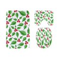 thumbnail image 1 of ABPHQTO Bayas rojas de acebo de Navidad Juego de alfombras de baño de 3 piezas Alfombra de baño Alfombra de contorno y tapa de inodoro ABPHQTO Cont-CHAPPLE-11335, 1 of 2