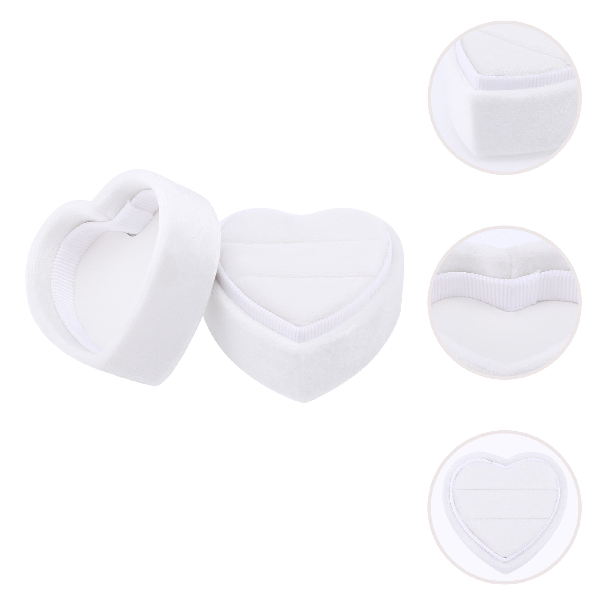 Unique Bargains Velvet Ring Box Jewelry Storage Holder White