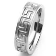thumbnail image 2 of Women's 6MM Comfort Fit Stainless Steel Wedding Band Greek Key Ring (Size 6 to 14) Size 12, 2 of 5