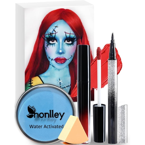 Kit de Maquillaje HONLLEY Halloween Sally para Pintura Facial de Cosplay