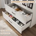 thumbnail image 5 of 71" Tall Arched Kitchen Pantry Storage Cabinet with 2 Drawer & 2 Door, 6 Tier Farmhouse Wood Pantry Arched Cabinet with Glass Door & Adjustable Shelves for Kitchen Dining Room Living Room, White, 5 of 8