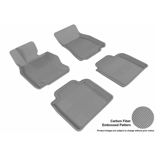 3D Maxpider Complete Set Custom Fit All-Weather Kagu Gray Floor Mat for 2008-2011 RWD Lexus LS600HL Models