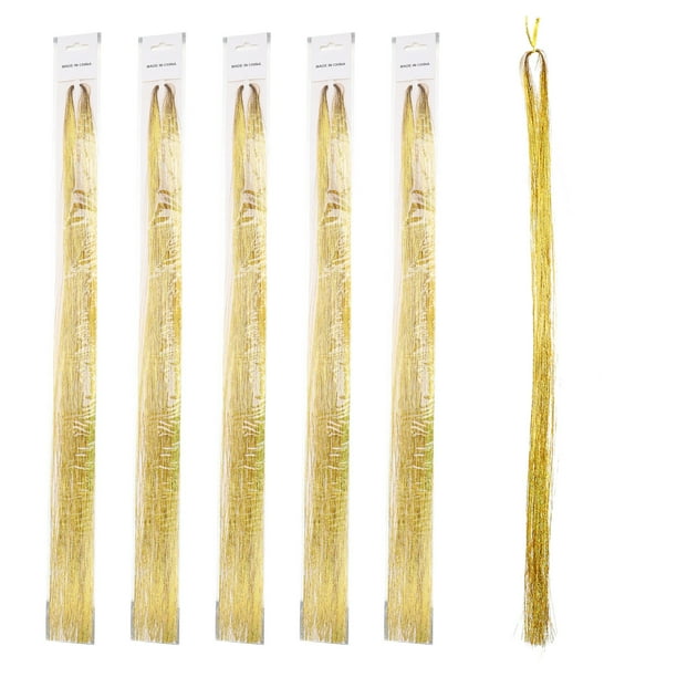 750pcs / 5 paquetes Sparkle Hair Extensions Glitter Hair Tinsel Accesorios para el cabello