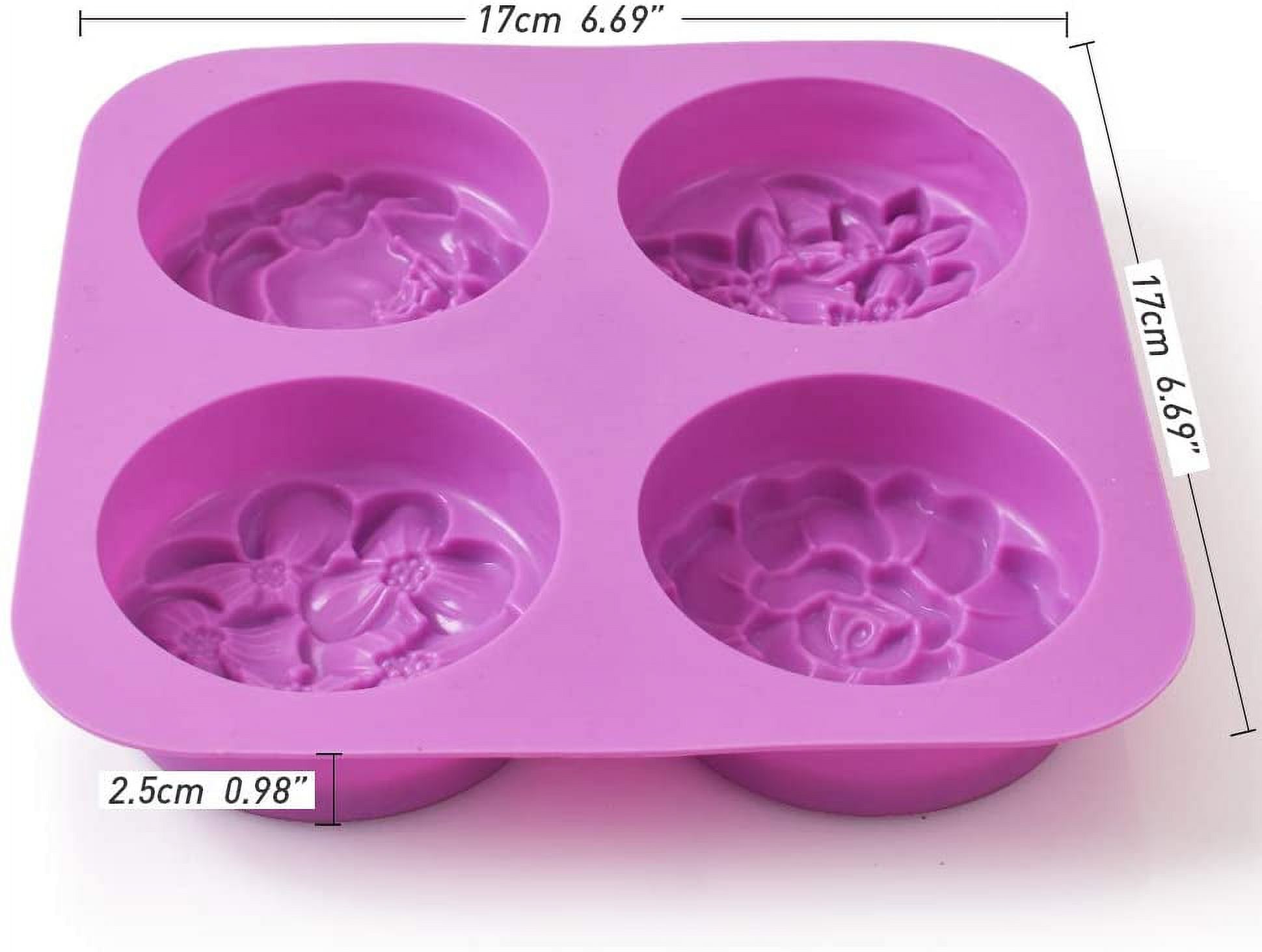 Flower Shaped Silicone Soap Molds, Homemade Soap Mold, Muffin, Pudding,  Jelly, Brownie And Cheesecake, Non-Stick And Bpa Free 