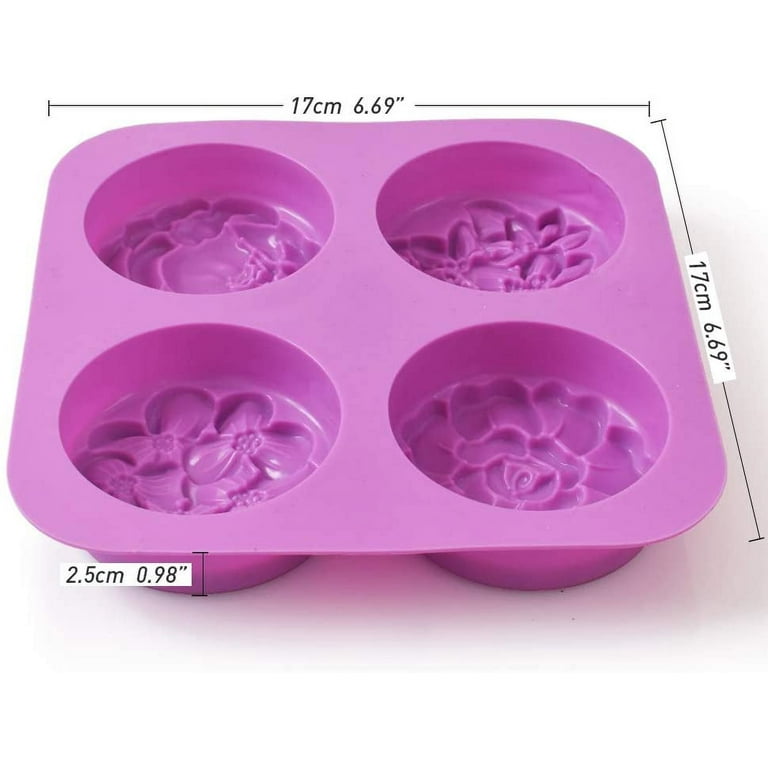 Flower Shaped Silicone Soap Molds, Homemade Soap Mold, Muffin, Pudding,  Jelly, Brownie And Cheesecake, Non-Stick And Bpa Free 