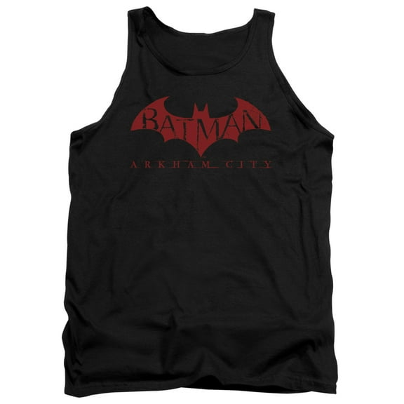 Batman Arkham City Red Bat Adult Tank Top Black