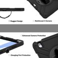 thumbnail image 2 of for iPad Air 11 Inch 2024 Case, Military Grade Silicone Shockproof Heavy Duty Protective Cover for  iPad Air 11 Inch 2024 with Handle Strap & Pencil Holder Rotating Stand - Black, 2 of 13