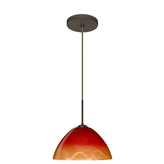 1JT-4201SL-LED-BR-Besa Lighting-Tessa-One Light Cord Pendant with Flat Canopy-10.5 Inches Wide by 5.5 Inches High-Bronze Finish-Solare Glass Color-LED