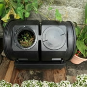 Good Ideas Compost Wizard Outdoor Dual Tumbler Compost Container, Black