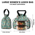 thumbnail image 5 of Pioneer Flower Floral Print Pattern Drawstring Lunch Bag Women - Drawstring Lunch Bag Insulated for Work Office - Stain-Resistant Large Lunchbags for Women with Multi-Pockets, 5 of 6