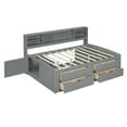 thumbnail image 5 of Harper & Bright Designs Full Daybed with Storage Bookcase, Shelves and Drawers, Solid Wood Full Captain’s Bed Frame with Drawers for Bedroom, Gray, 5 of 15
