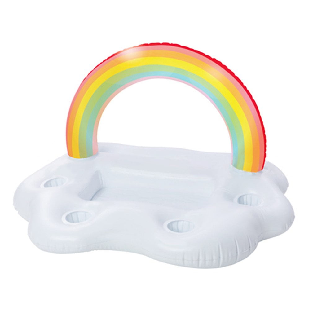 Details about   Inflatable Bar Table Drink Holder Pool Summer Party Float Rainbow Tray Cooler 
