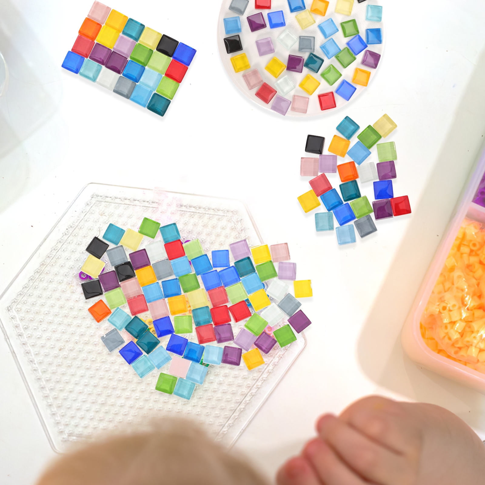 OUNONA Multi-Pattern Tiles for Stained Glass Art Projects with Versatile Designs and Easy Handling for Crafting