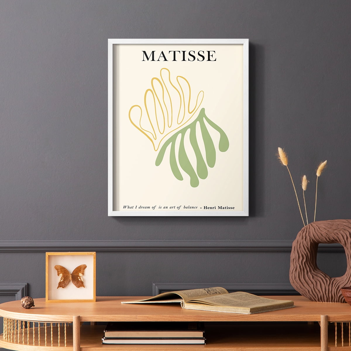 Matisse CDLXXXV in White Solid Wood Framed Print No Nail Hanging