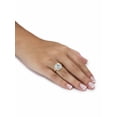 thumbnail image 3 of PalmBeach Jewelry Genuine Cushion-Cut Gemstone and Diamond Accent Pave-Style Halo Ring in Yellow Gold-Plated Sterling Silver, 3 of 5