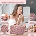 thumbnail image 4 of Travel Makeup Bag,2 in 1 Crossbody Cosmetic Zipper Pouch for Makeup Kit Organizer Bag with Handle&Strap,Pink, 4 of 7
