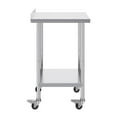 thumbnail image 3 of VEVOR 24 x 24 x 40 Inch Stainless Steel Work Table, Commercial Food Prep Worktable with Casters, Heavy Duty Prep Worktable, Metal Work Table with Adjustable Height for Restaurant, Home and Hotel, 3 of 9