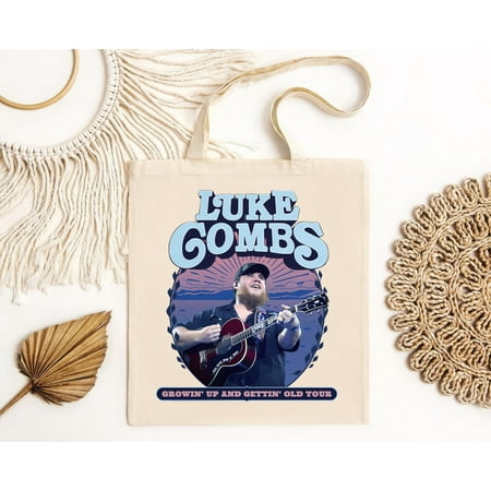 vintage Luke Combs 2024 Tour Growing Up and Getting Old Bag  Luke Combs Bag  Luke Combs Merch  Country Music   Luke Combs Fan Tote Bag  Tote Bag Trending Tote Bag Beautiful.-TH20797
