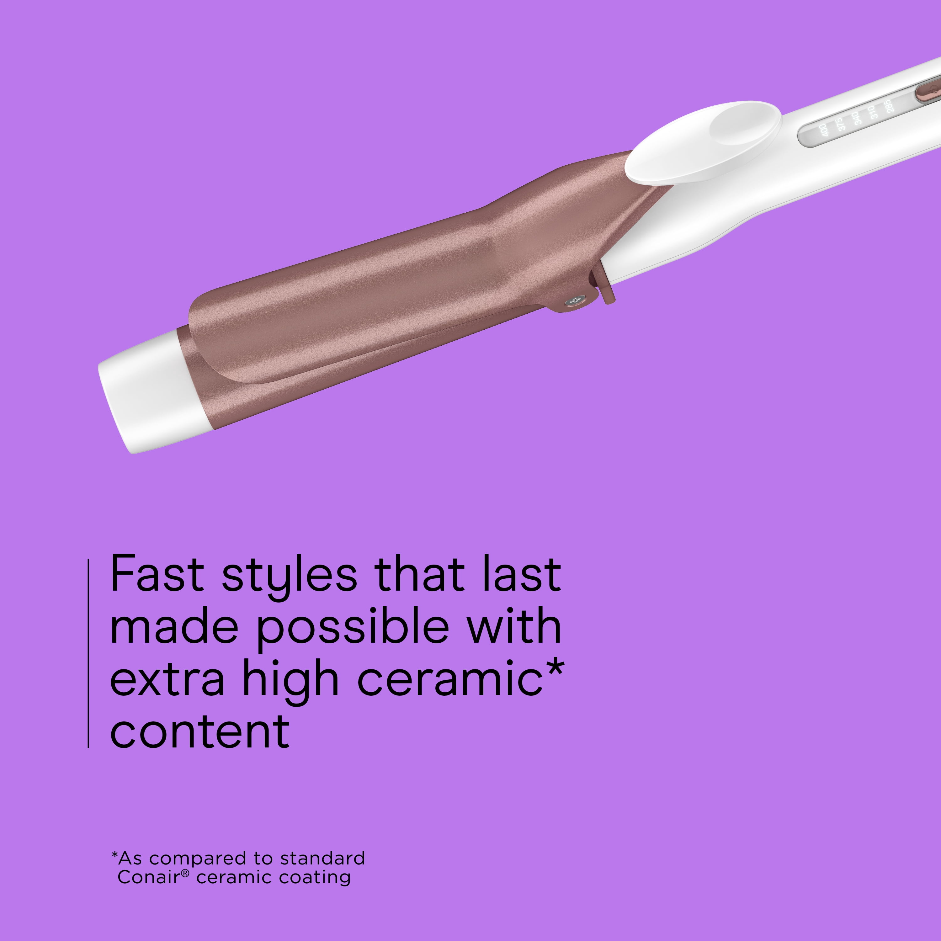Conair Double Ceramic Curling Iron, 1-1/4" Barrel, 5 LED Heat Settings, Rose Gold, 1 Count