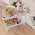 thumbnail image 2 of Utility Cart Rolling Storage Cart Storage Cart Rolling Utility Cart Rolling Cart Large Capacity Eco Friendly PP MDF Sturdy Construction Space Saving Utility Cart For Beauty Salon, 2 of 6