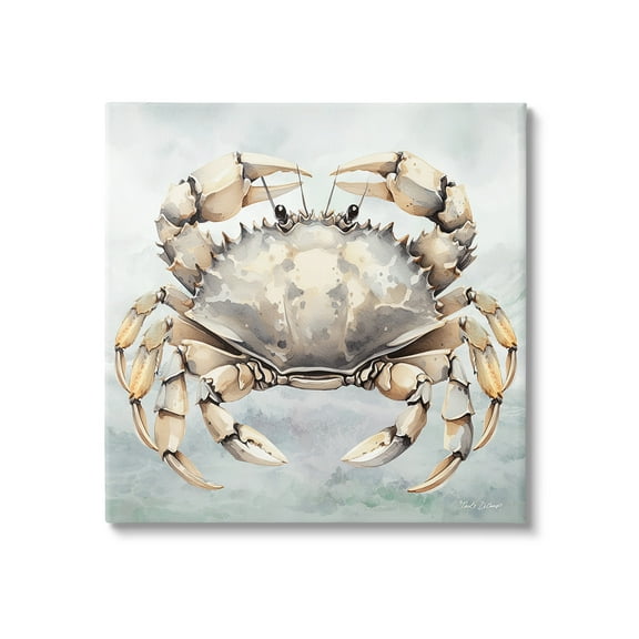 Stupell Industries Detailed Sea Crab Animals & Insects Painting Gallery Wrapped Canvas Art Print Wall Art, 17 x 17