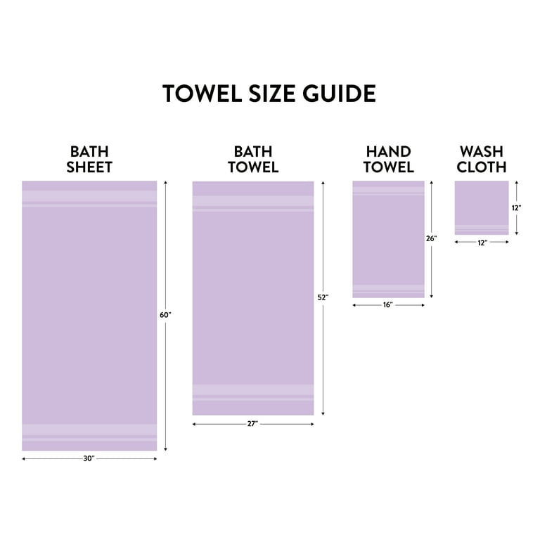 Mainstays 100 Cotton Bath Sheet Super Soft and Highly Absorbent Basic Solid Premium Cotton Bath Sheet for Bathroom Hotels Spa and Gym Lavender Walmart