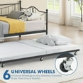 thumbnail image 4 of Eastvita Metal Twin Size Bed Frame with Trundle, Heavy Duty Pull-Out Daybed Sofa Bed with Headboard and Side Armrests, Easy Assembly, Living Room, Bedroom, Guest Room, 4 of 9